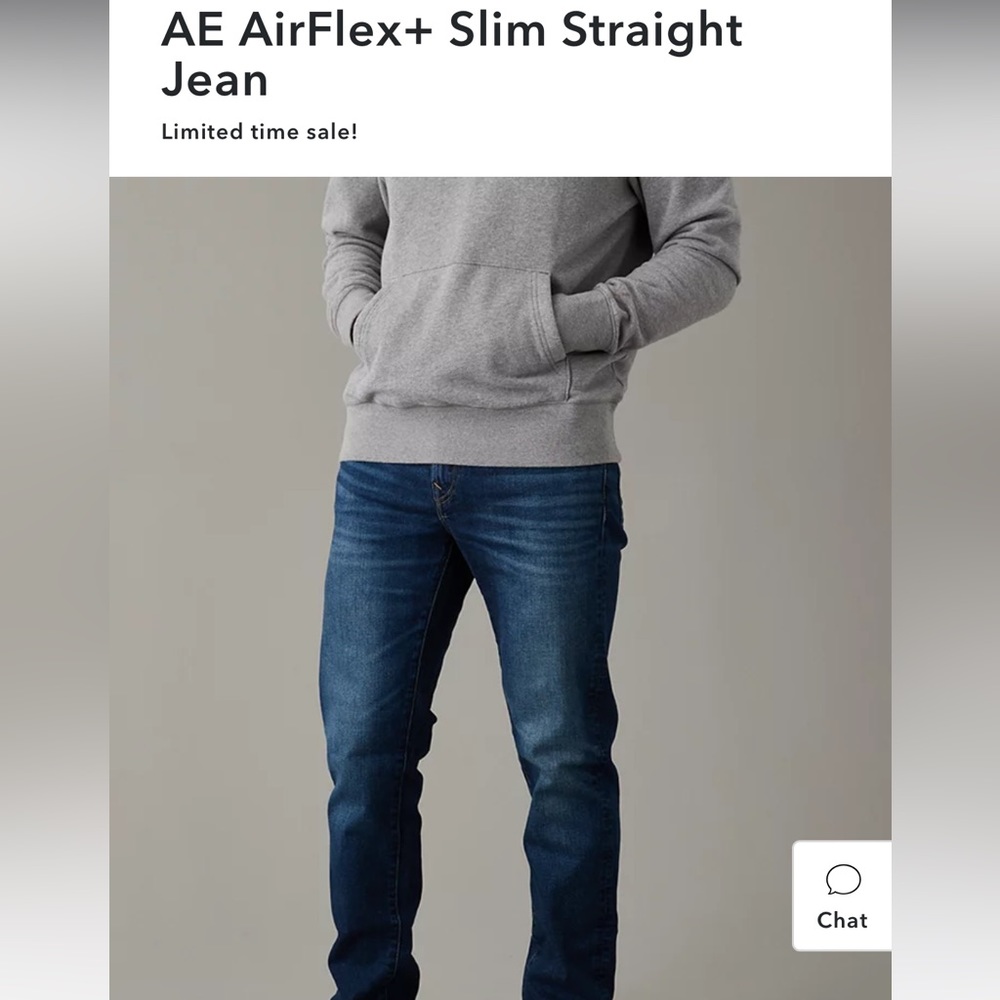 American Eagle Men’s Airflex, Slim Straight Jeans 30 x 34